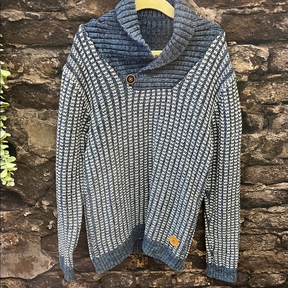 Boys H&M Blue knit Collar Sweater